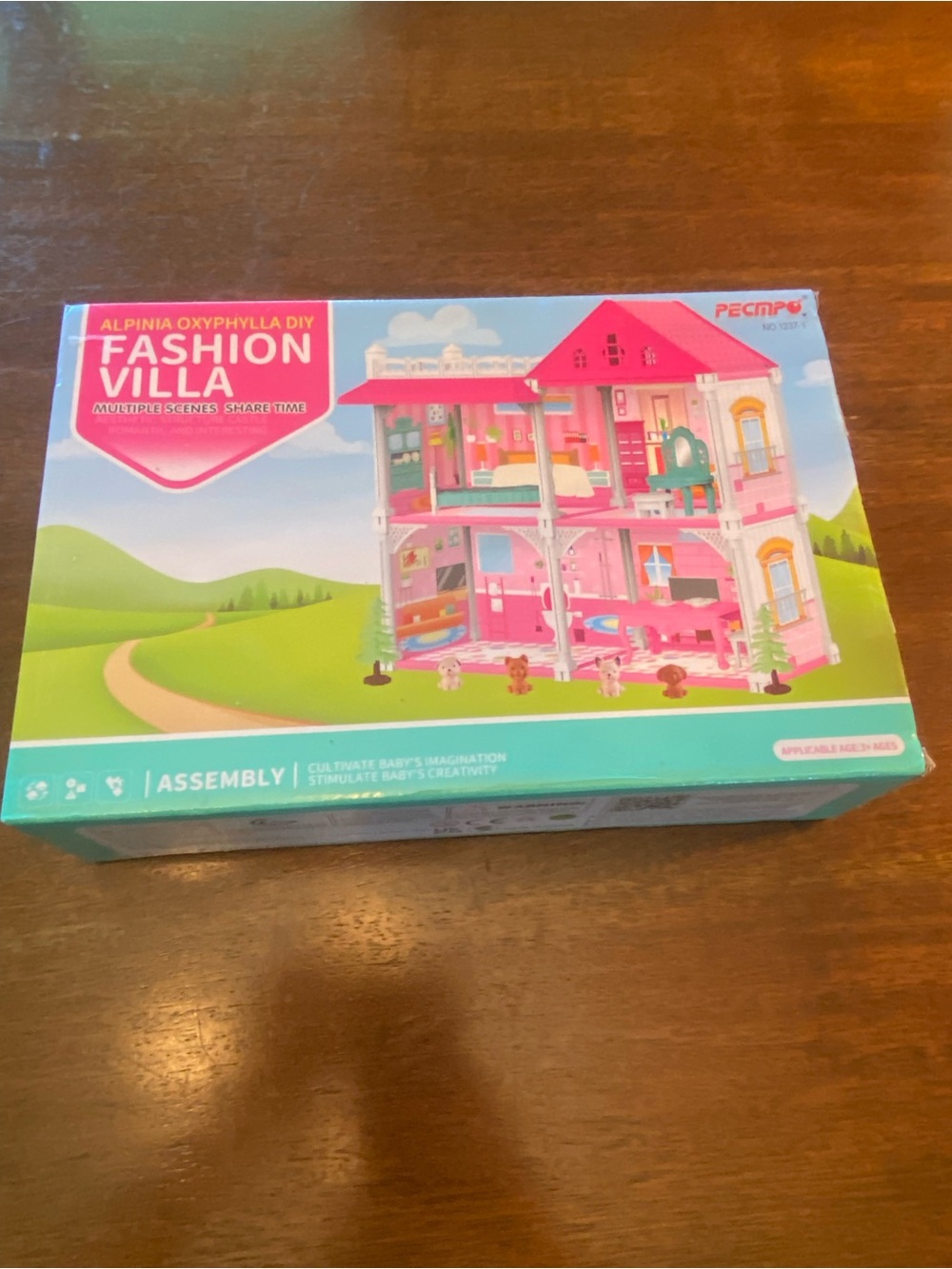 PEC MPO DIY Fashion Villa Dollhouse Kit Pink Castle Playset Girls Toy New